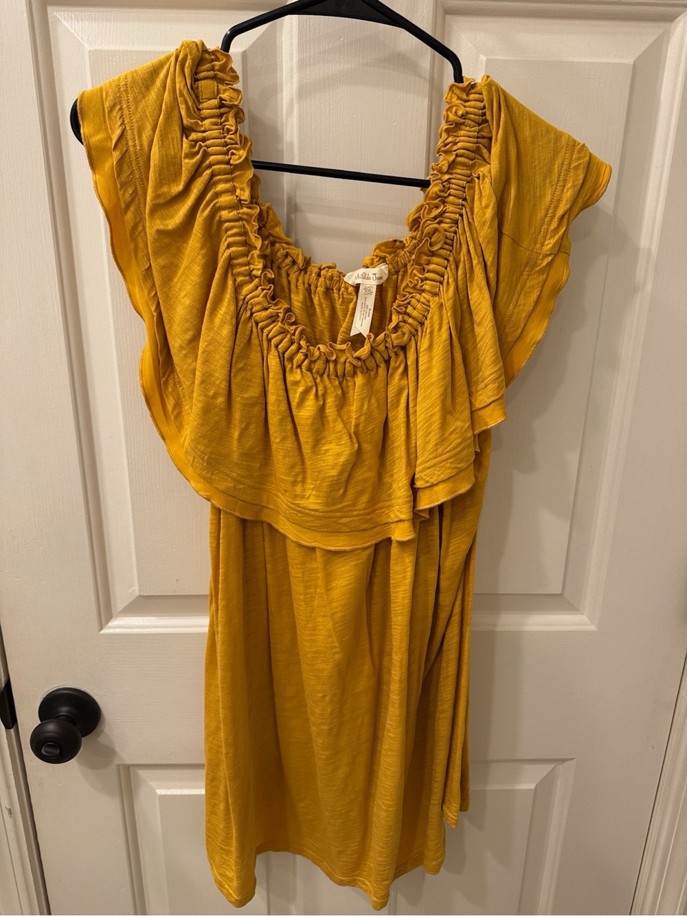 Matilda Jane Mustard Yellow Ruffle Neck Casual Dress